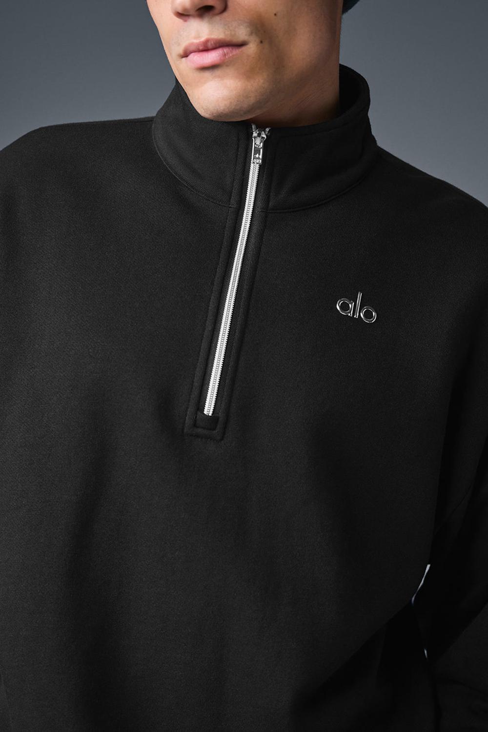 Black Men Alo Yoga Accolade 1/4 Zip Pullover | Australia  60875-MYET