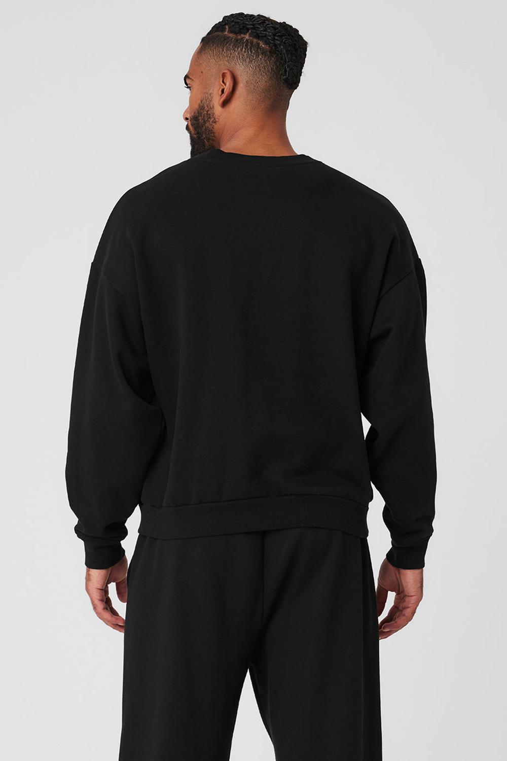 Black Men Alo Yoga Accolade Crew Neck Pullover | Australia  85270-IXZR