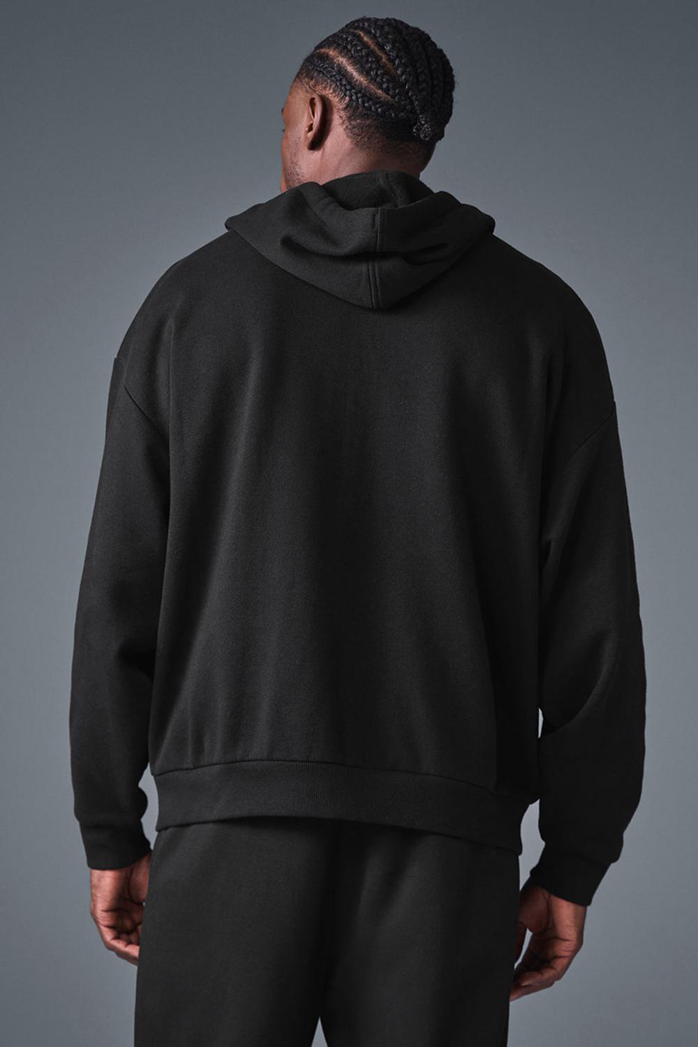 Black Men Alo Yoga Accolade Full Zip Hoodie | Australia  26154-GVFK
