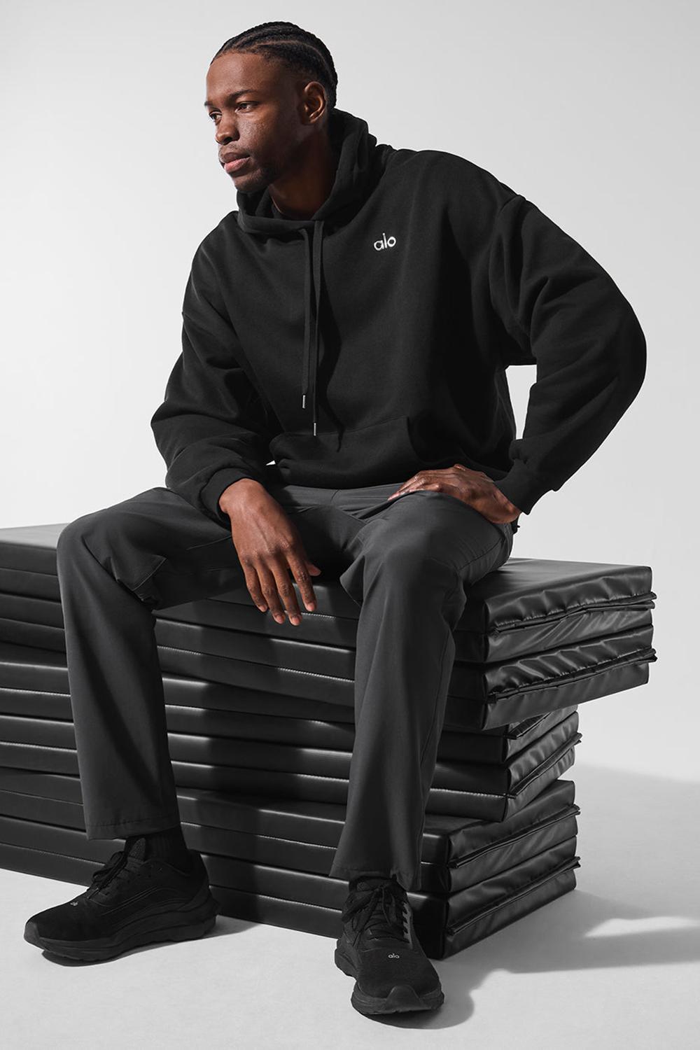 Black Men Alo Yoga Accolade Hoodie | Australia  62308-LIXF