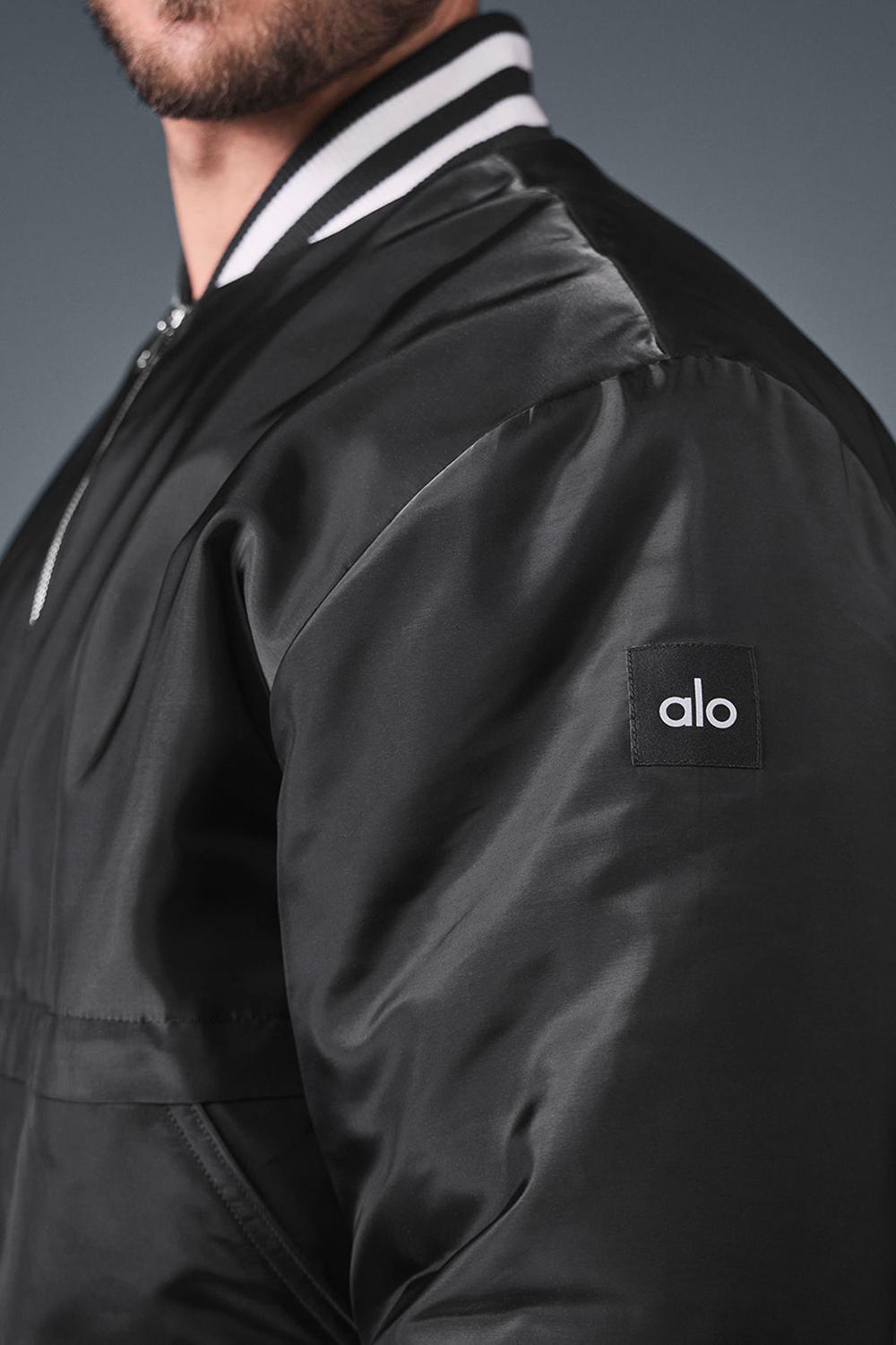 Black Men Alo Yoga Afterglow Varsity Jacket | Australia  30175-NBKO