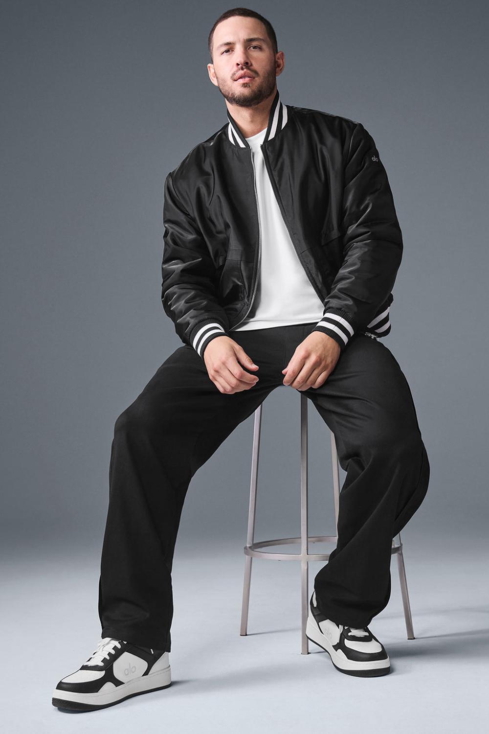 Black Men Alo Yoga Afterglow Varsity Jacket | Australia  30175-NBKO
