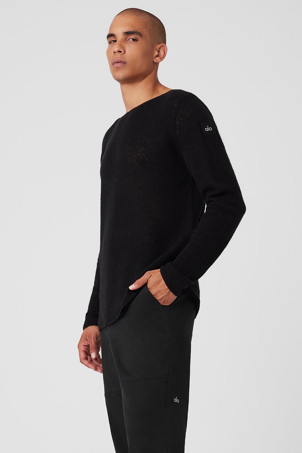 Black Men Alo Yoga Cashmere Reform Long Sleeve | Australia  63187-QMZE