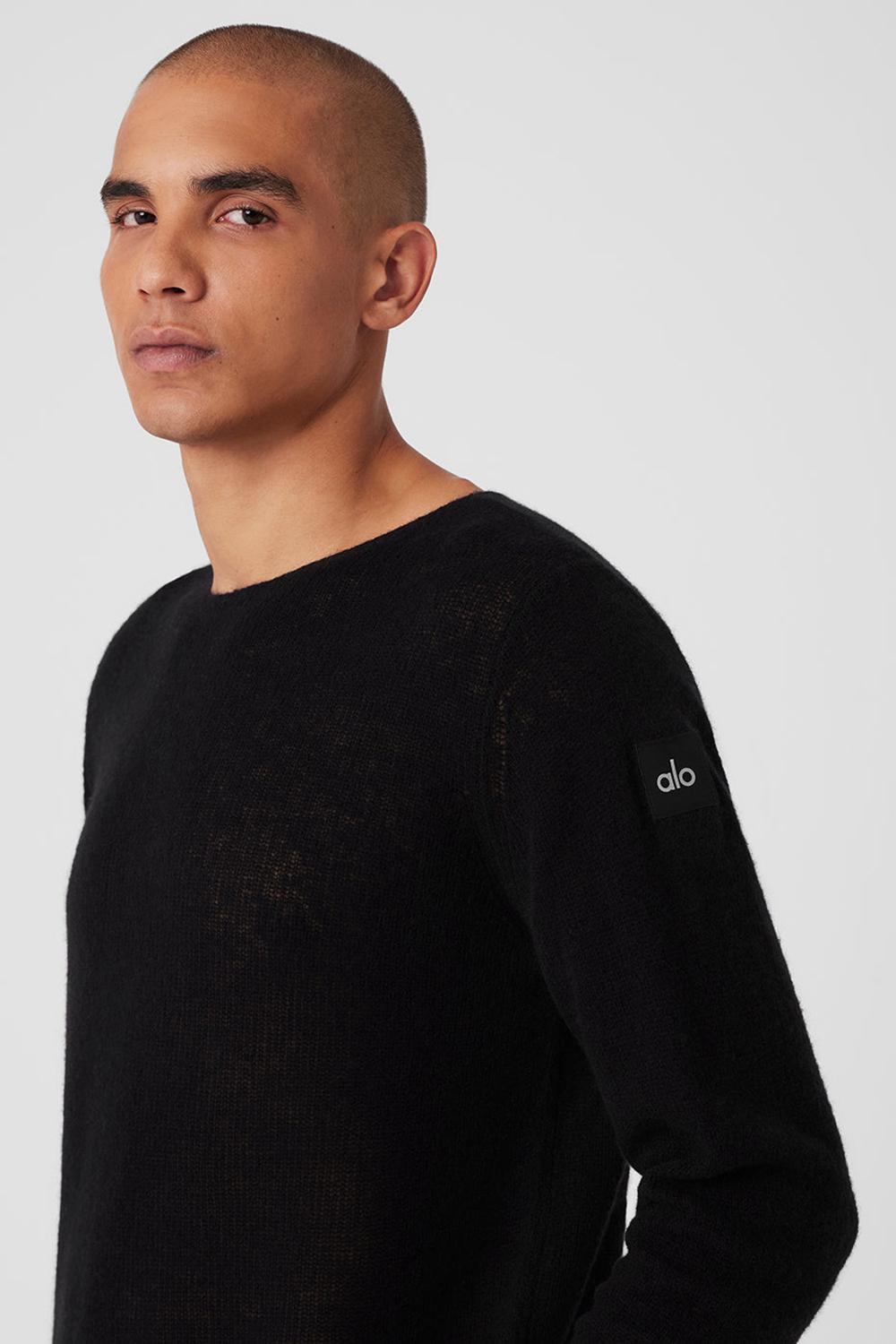 Black Men Alo Yoga Cashmere Reform Long Sleeve | Australia  63187-QMZE