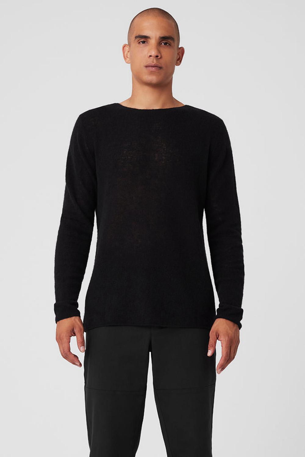 Black Men Alo Yoga Cashmere Reform Long Sleeve | Australia  63187-QMZE