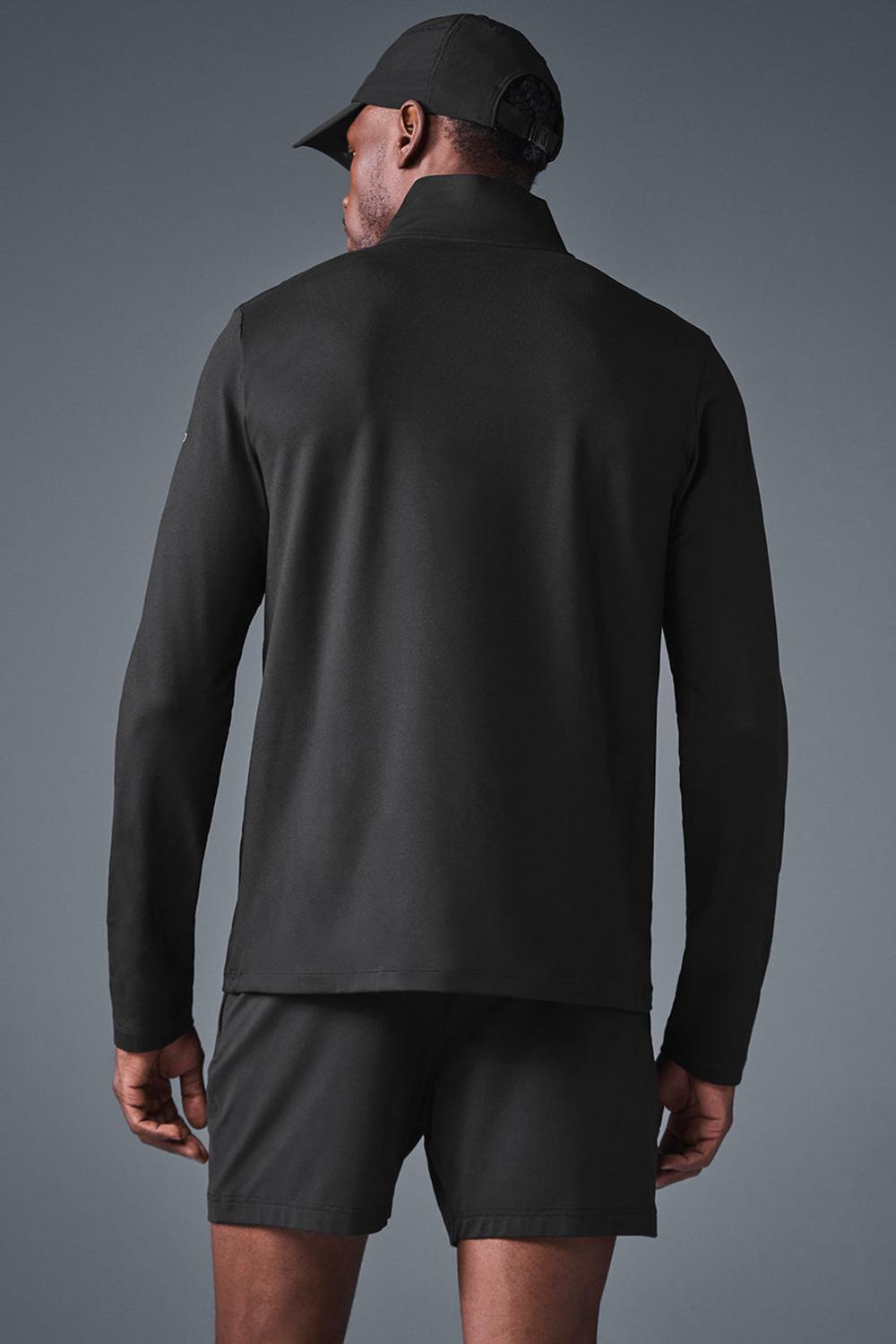 Black Men Alo Yoga Conquer 1/4 Zip Reform Long Sleeve | Australia  70821-WDPO