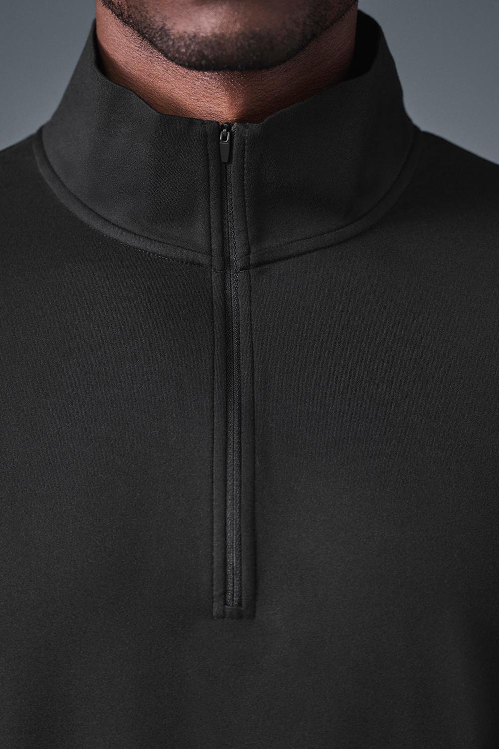 Black Men Alo Yoga Conquer 1/4 Zip Reform Long Sleeve | Australia  70821-WDPO