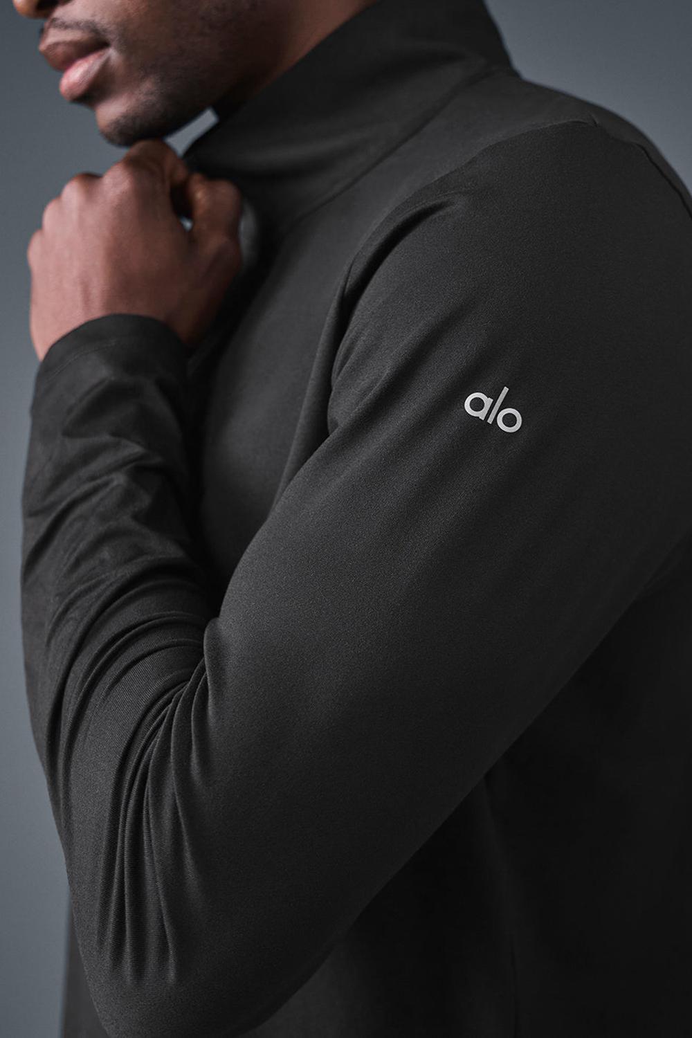 Black Men Alo Yoga Conquer 1/4 Zip Reform Long Sleeve | Australia  70821-WDPO