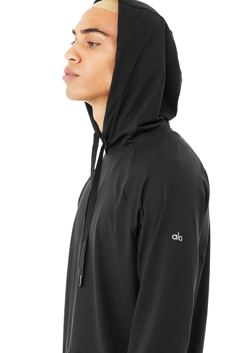 Black Men Alo Yoga Conquer Hoodie | Australia  95812-LZYO