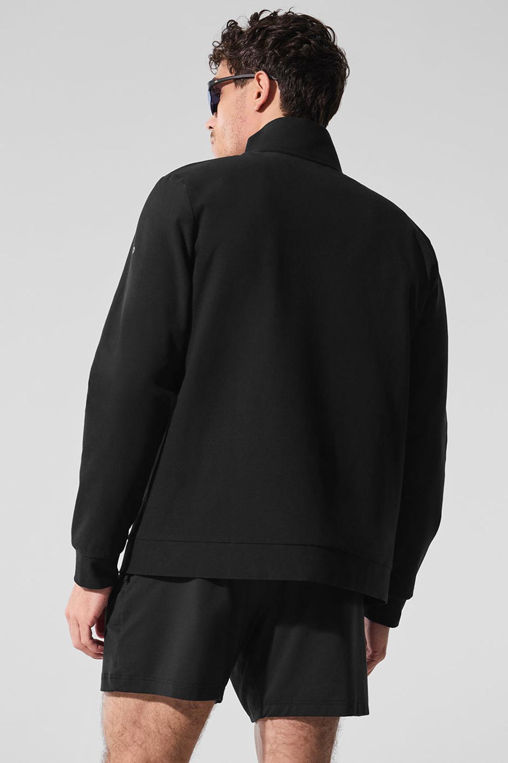 Black Men Alo Yoga Conquer Max Mock Neck Full Zip Jacket | Australia  47026-BCLP