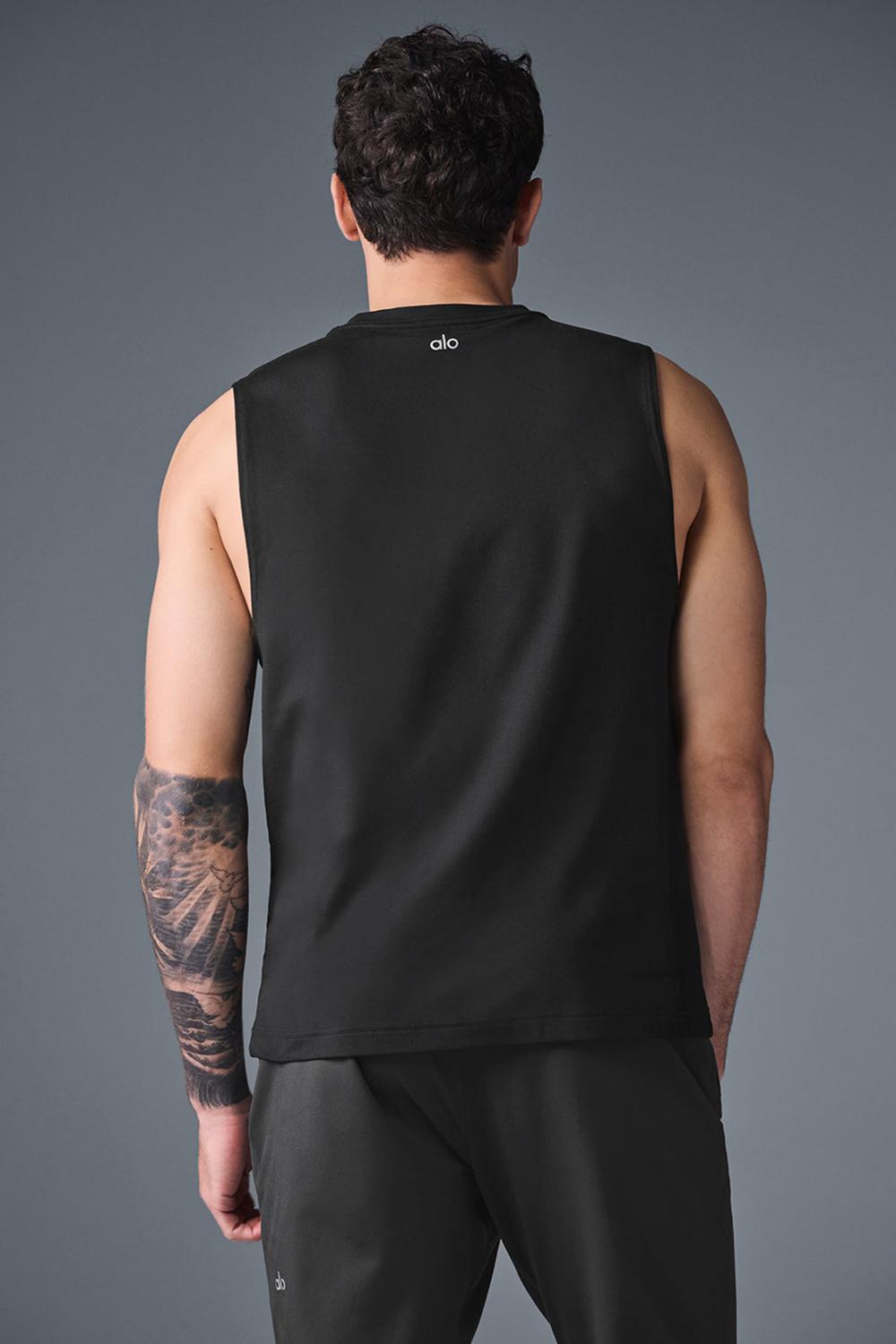 Black Men Alo Yoga Conquer Muscle Tank | Australia  80972-RBAN