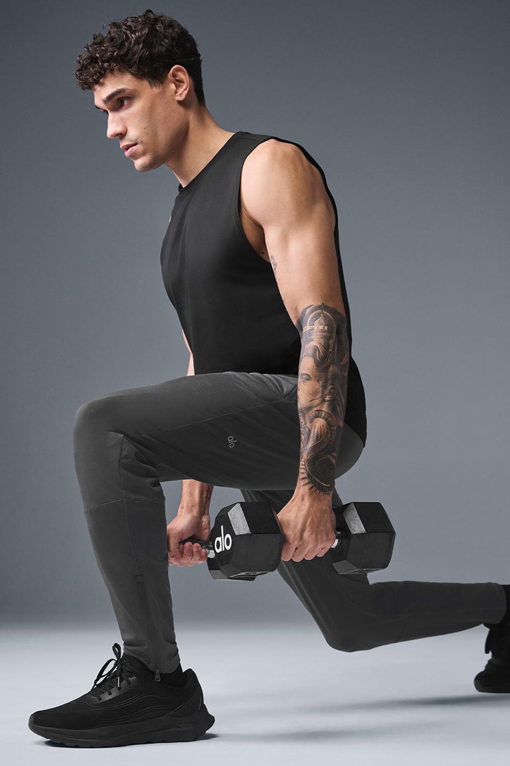 Black Men Alo Yoga Conquer Muscle Tank | Australia  80972-RBAN