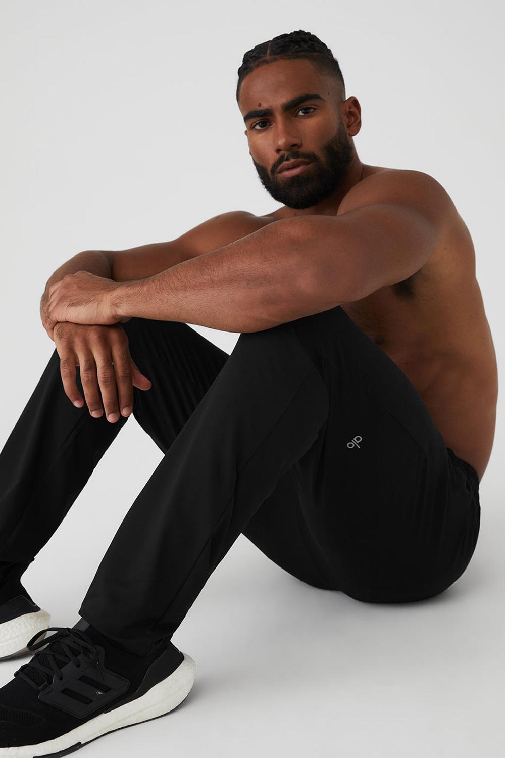 Black Men Alo Yoga Conquer Pulse Pant | Australia  82531-LTSB