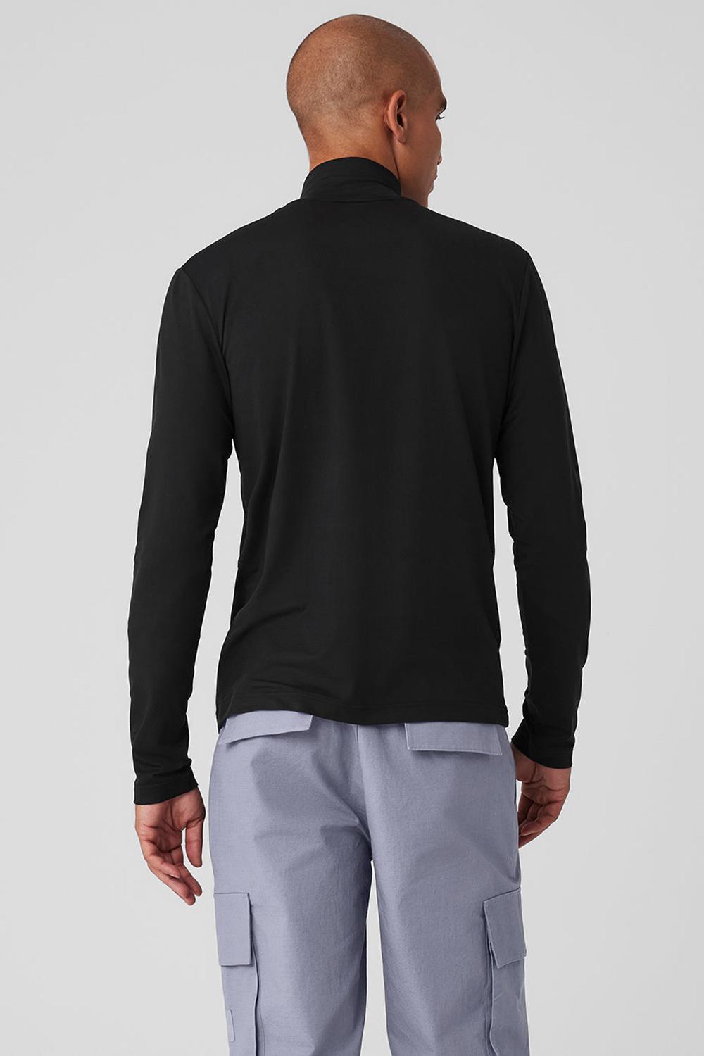 Black Men Alo Yoga Conquer Reform Mock Neck Long Sleeve | Australia  73265-ZKED