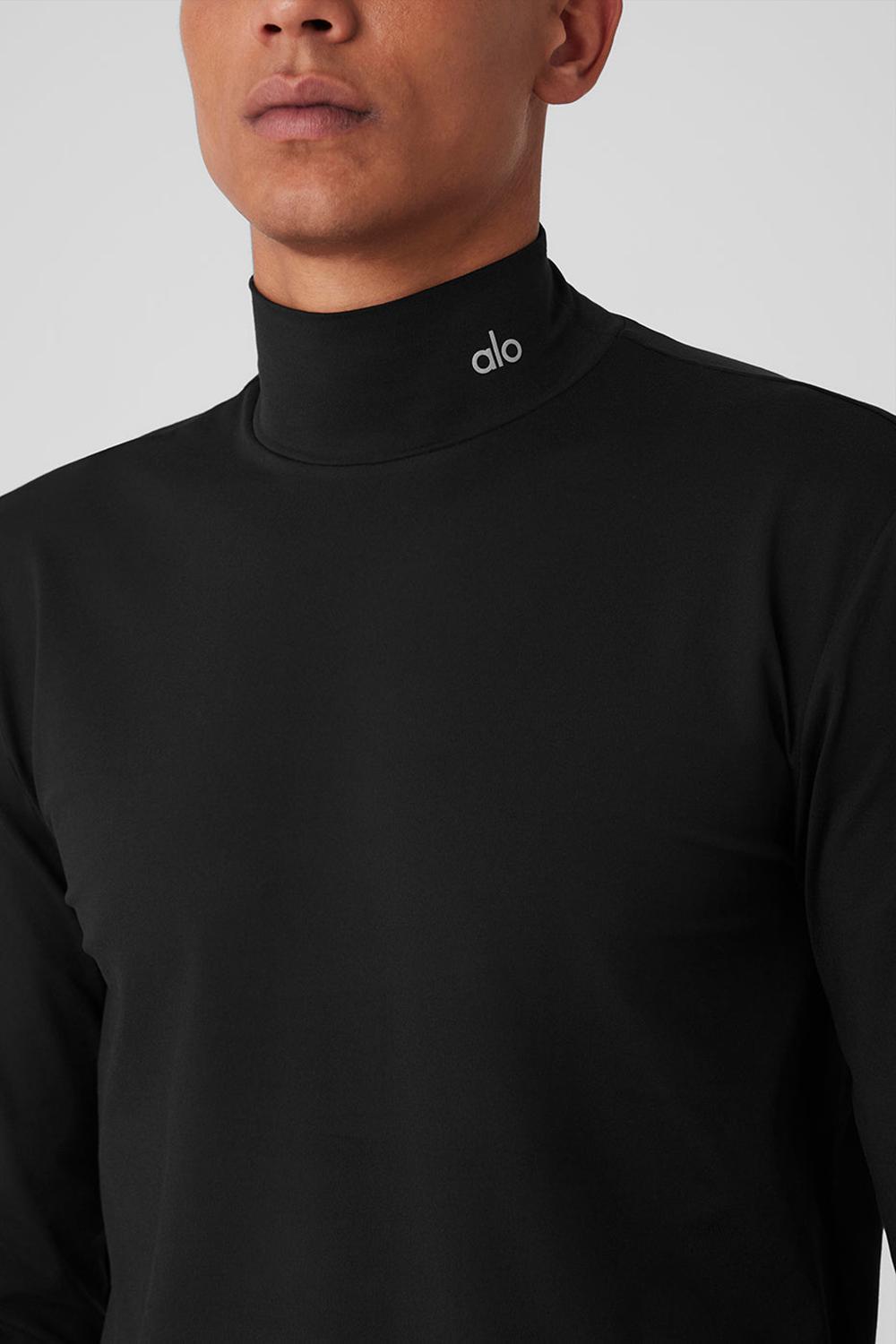 Black Men Alo Yoga Conquer Reform Mock Neck Long Sleeve | Australia  73265-ZKED