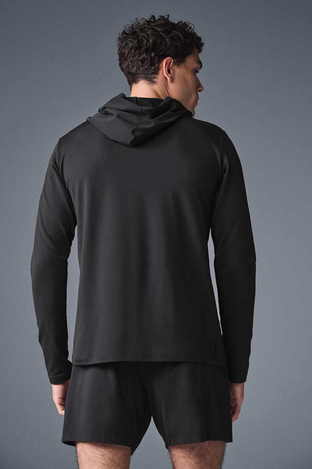 Black Men Alo Yoga Conquer Reform With Hood Long Sleeve | Australia  78503-PCZU