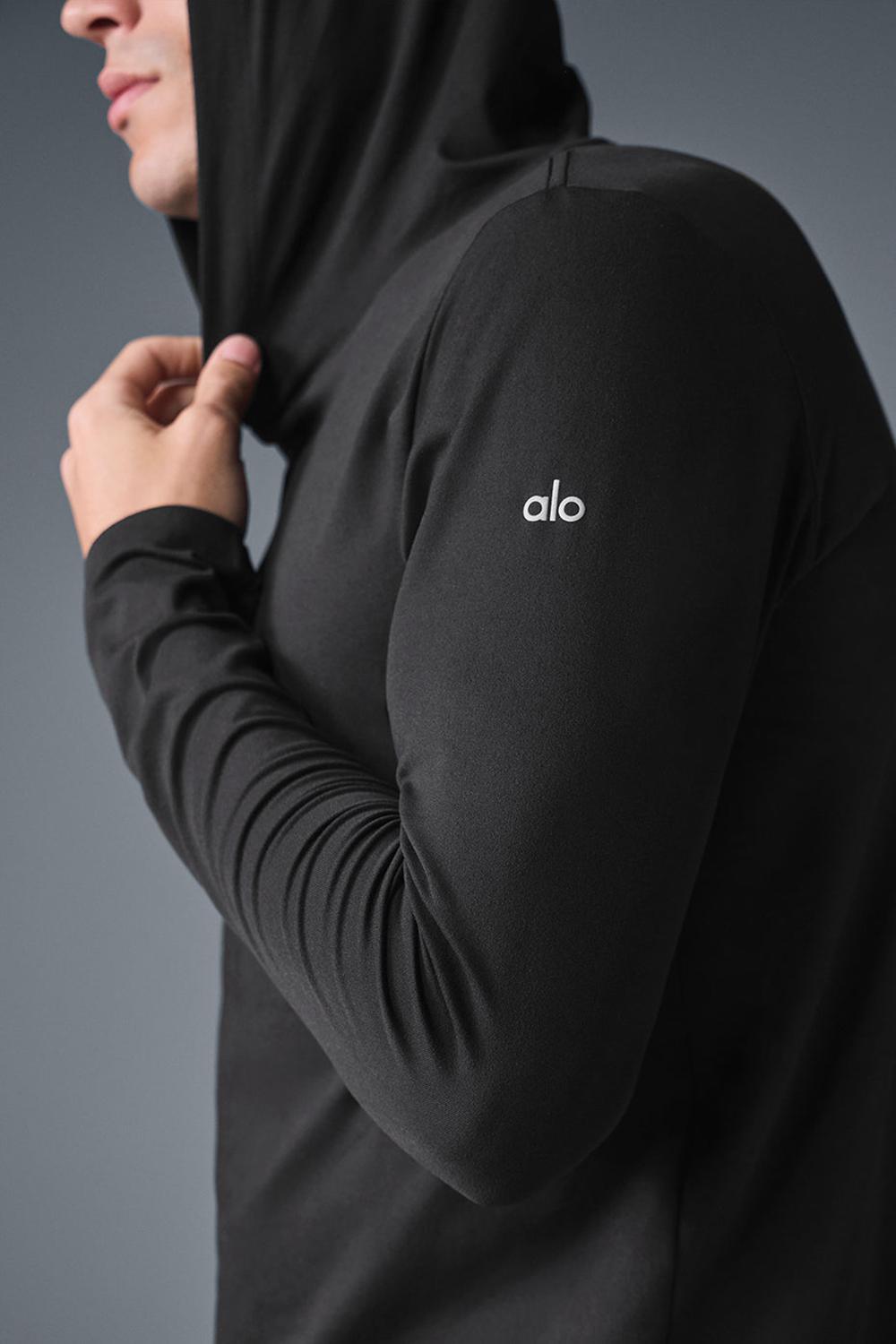 Black Men Alo Yoga Conquer Reform With Hood Long Sleeve | Australia  78503-PCZU