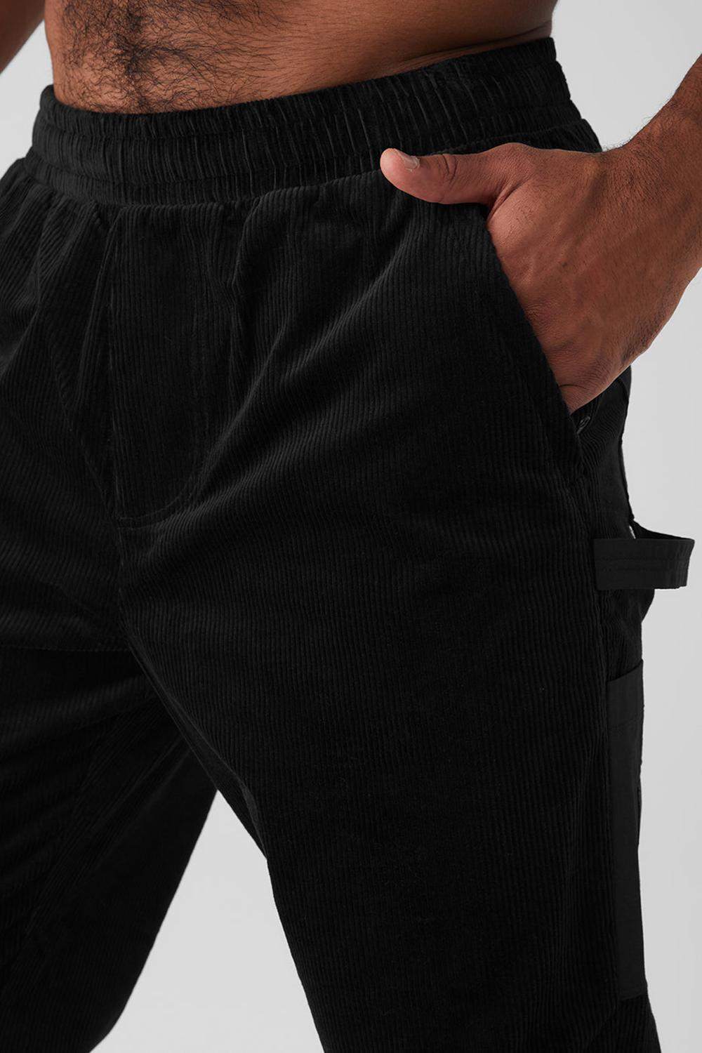 Black Men Alo Yoga Corduroy District Sweatpant | Australia  64327-SUPR