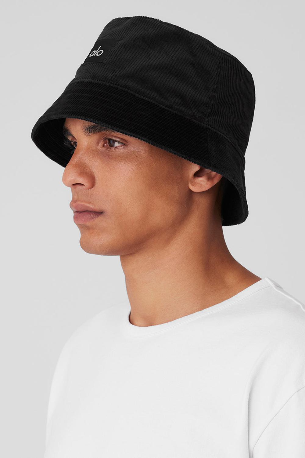 Black Men Alo Yoga Corduroy Neighborhood Bucket Hat | Australia  23604-BRGF