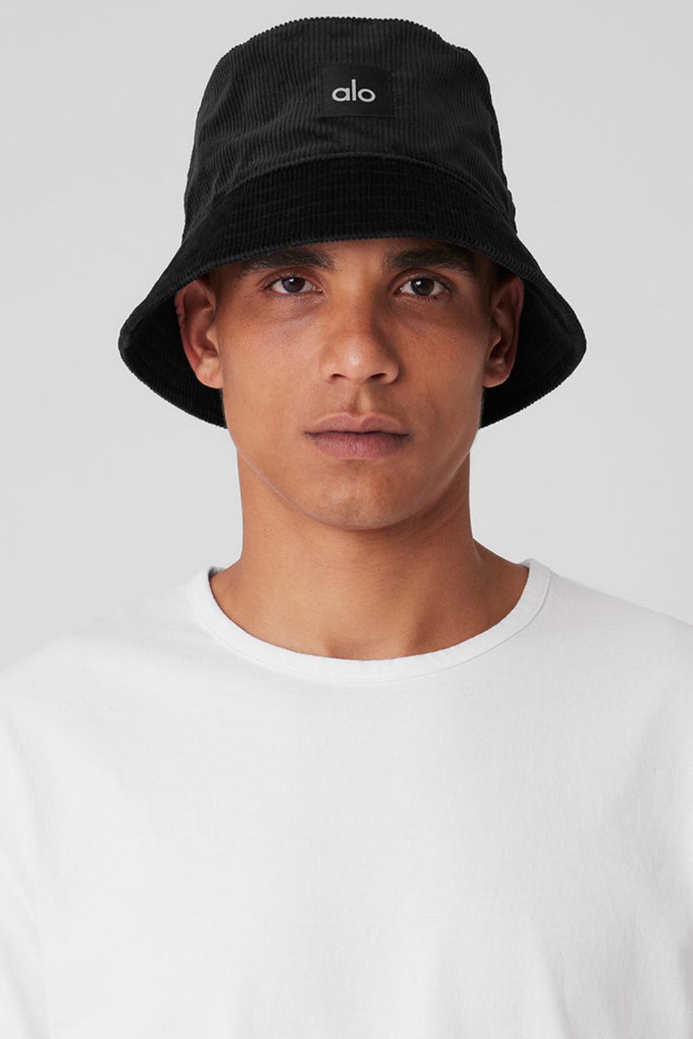 Black Men Alo Yoga Corduroy Neighborhood Bucket Hat | Australia  23604-BRGF