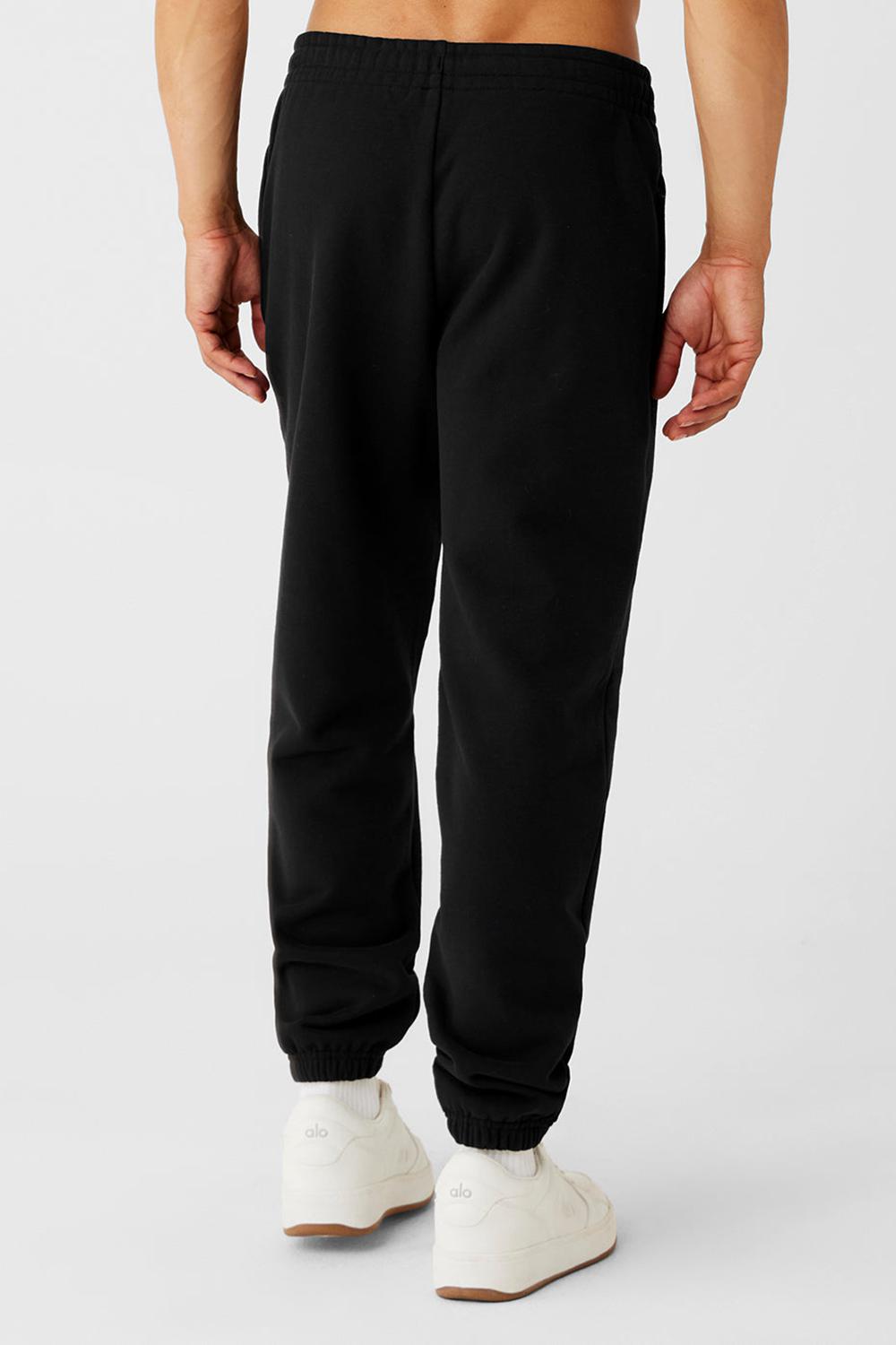 Black Men Alo Yoga Cuffed Renown Heavy Weight Sweatpant | Australia  58392-TBGF