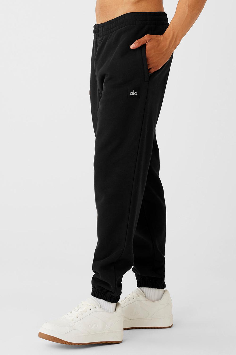 Black Men Alo Yoga Cuffed Renown Heavy Weight Sweatpant | Australia  58392-TBGF