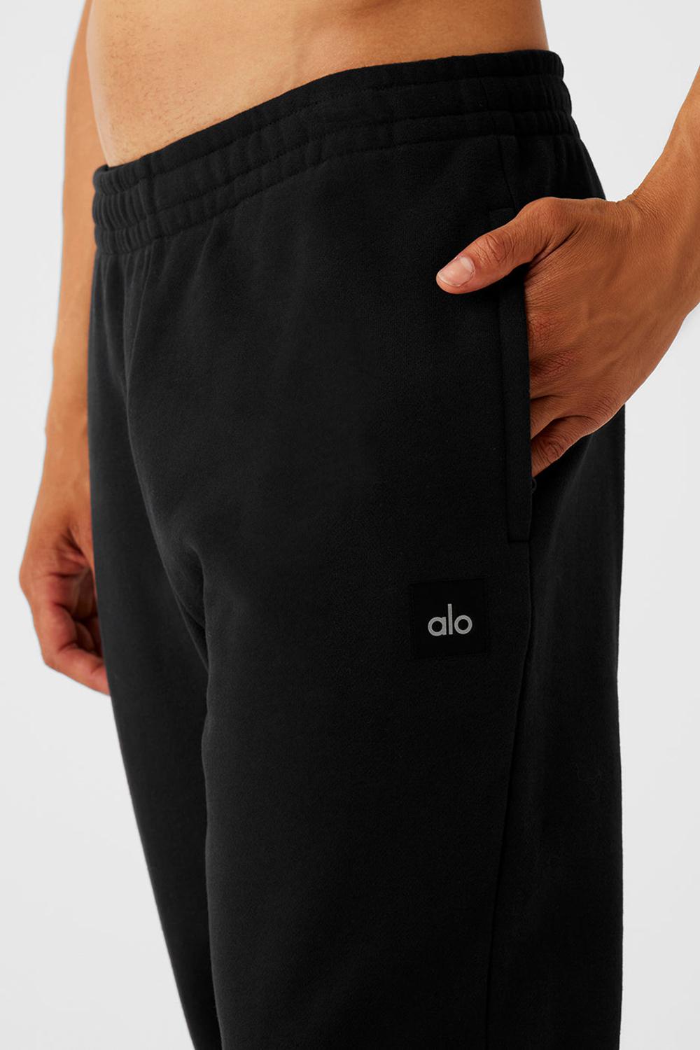 Black Men Alo Yoga Cuffed Renown Heavy Weight Sweatpant | Australia  58392-TBGF