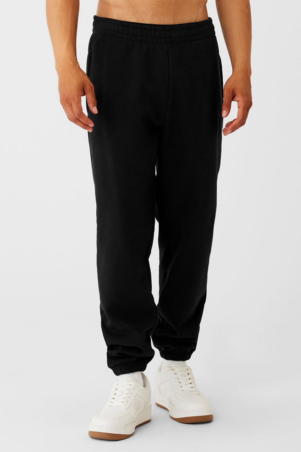 Black Men Alo Yoga Cuffed Renown Heavy Weight Sweatpant | Australia  58392-TBGF