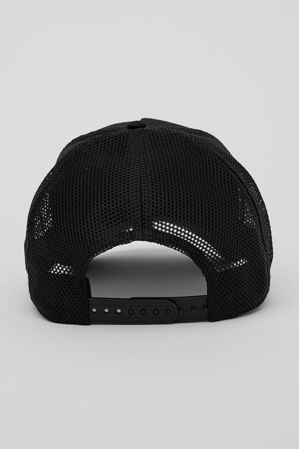 Black Men Alo Yoga District Trucker Hat | Australia  29365-JKAD
