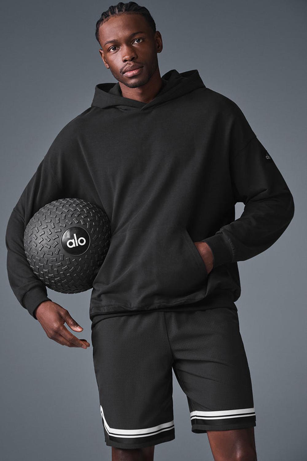 Black Men Alo Yoga Double Take Hoodie | Australia  25491-SXNA
