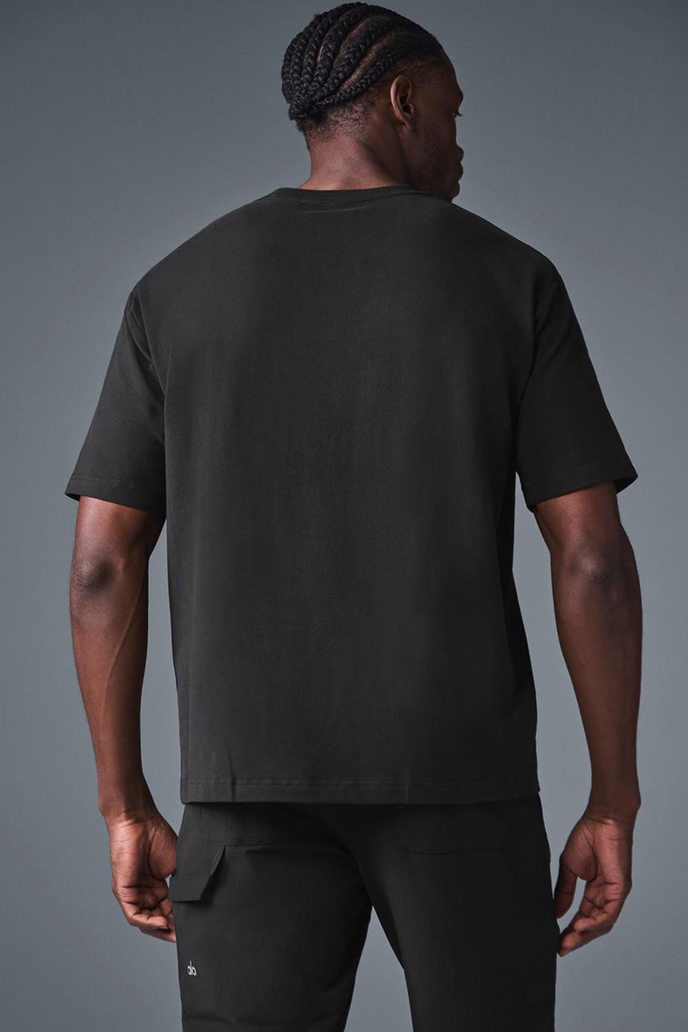 Black Men Alo Yoga Double Take Short Sleeve | Australia  84576-RDSO