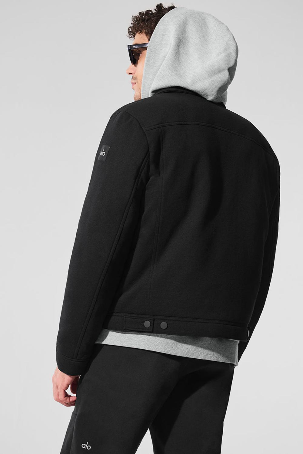 Black Men Alo Yoga Ease Trucker Jacket | Australia  38967-OTEA