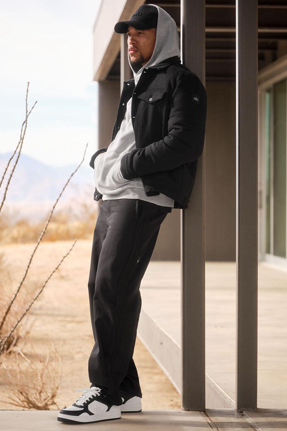 Black Men Alo Yoga Ease Trucker Jacket | Australia  38967-OTEA