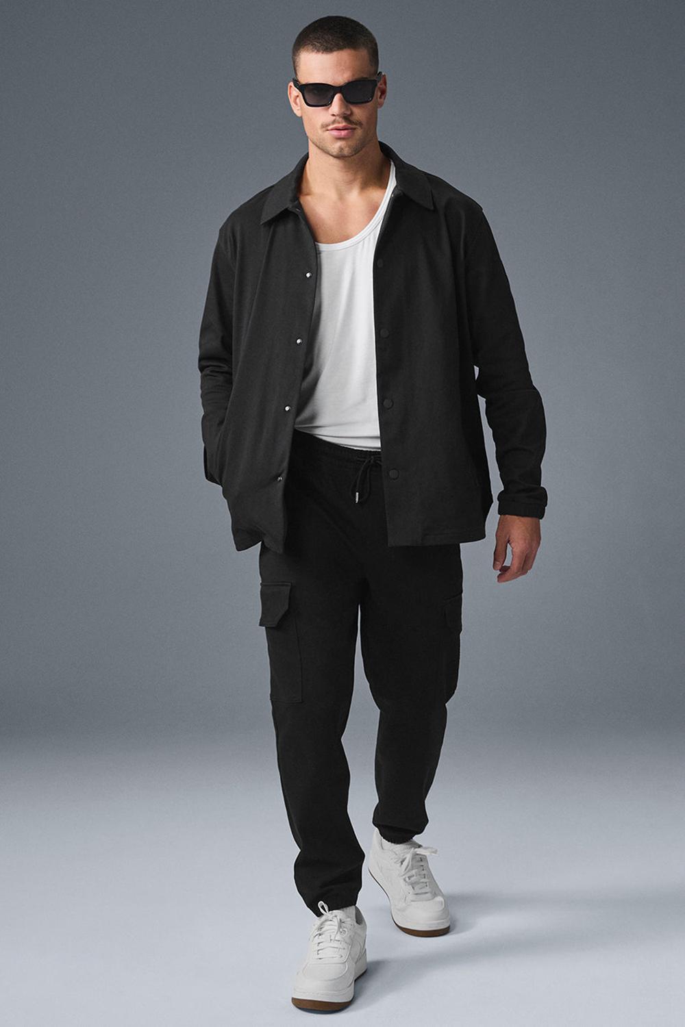 Black Men Alo Yoga Edition Sueded Jacket | Australia  82975-NPFC
