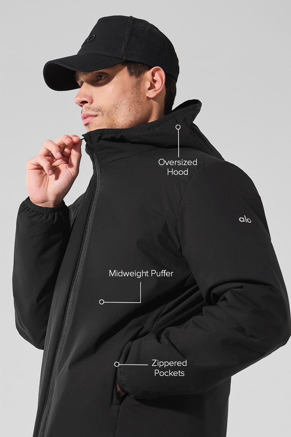 Black Men Alo Yoga Elemental Full-Zip Jacket | Australia  31087-OTPF