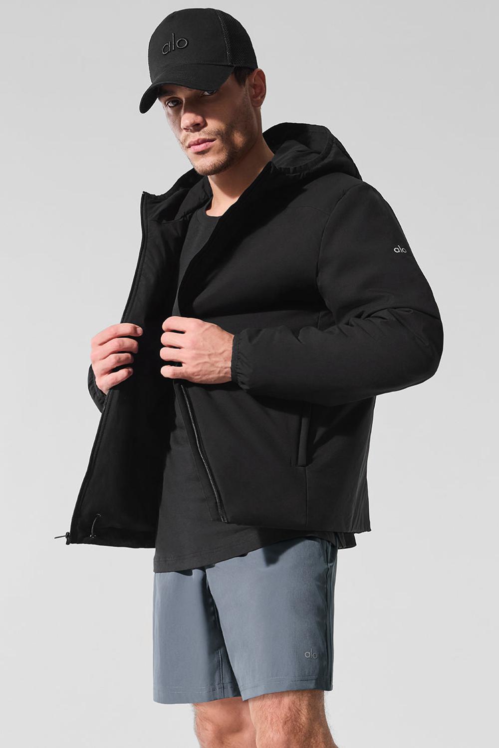 Black Men Alo Yoga Elemental Full-Zip Jacket | Australia  31087-OTPF
