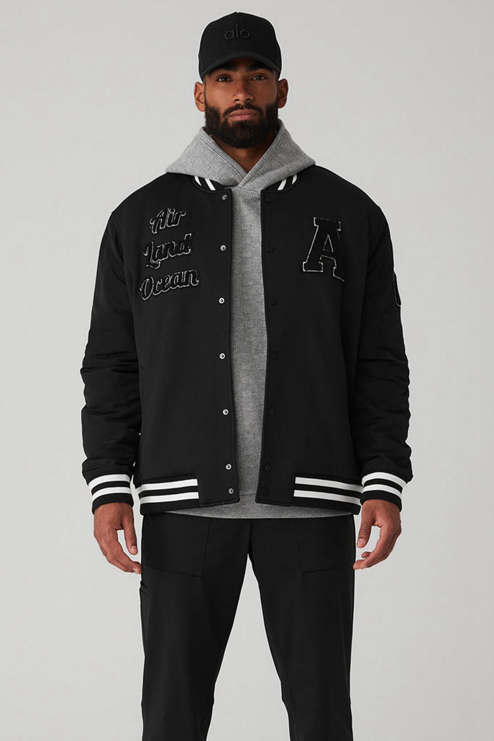 Black Men Alo Yoga G.O.A.T Jacket | Australia  49871-MJAW