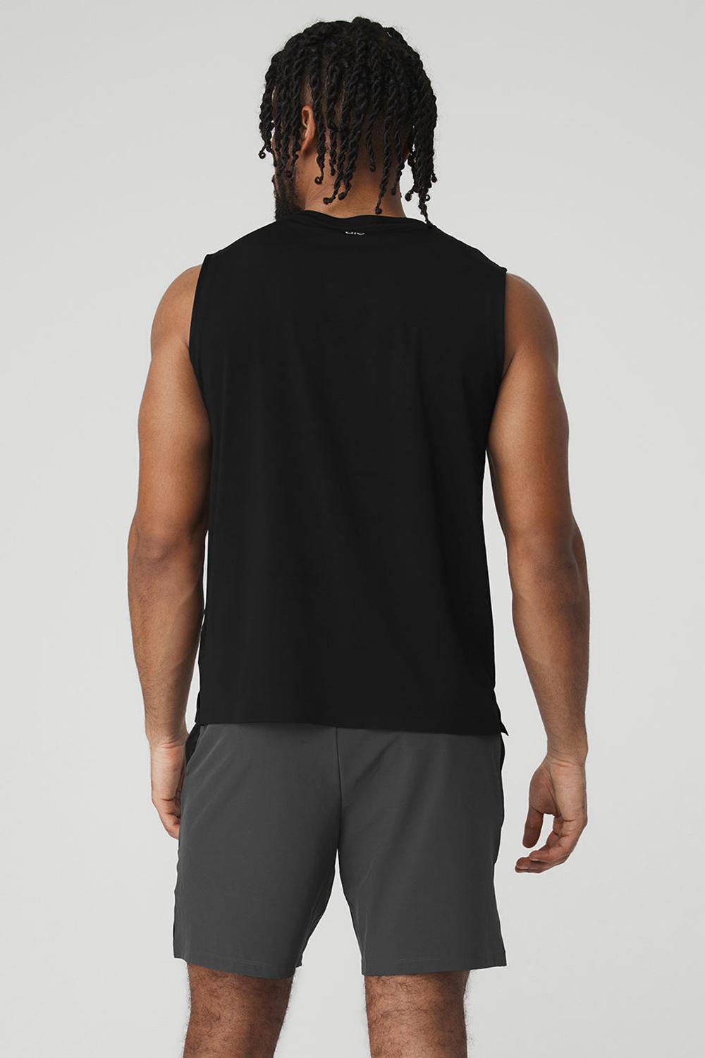 Black Men Alo Yoga Idol Performance Tank | Australia  39064-PKQZ