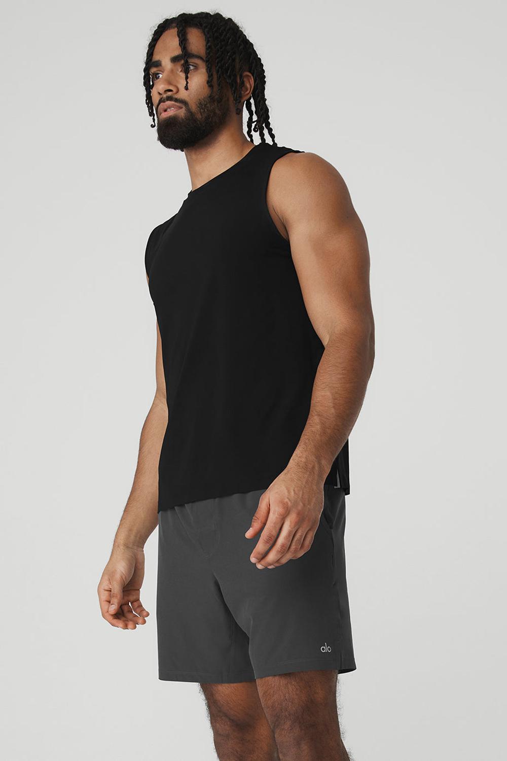 Black Men Alo Yoga Idol Performance Tank | Australia  39064-PKQZ
