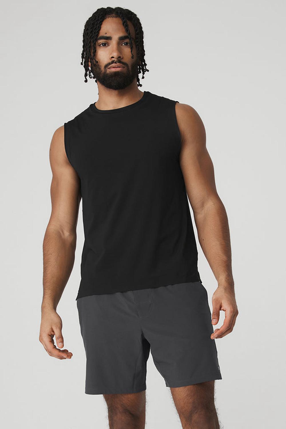 Black Men Alo Yoga Idol Performance Tank | Australia  39064-PKQZ