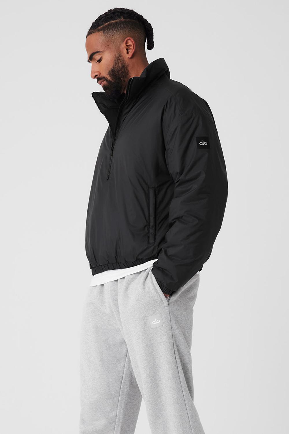 Black Men Alo Yoga Latitude Light Weight 1/2 Zip Pullover Jacket | Australia  38027-MGSA