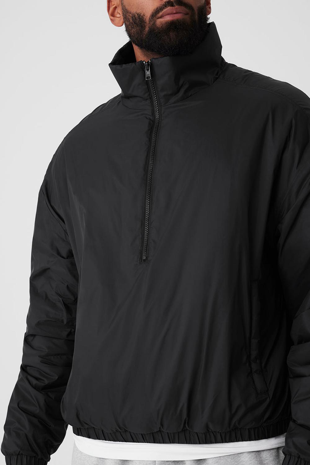 Black Men Alo Yoga Latitude Light Weight 1/2 Zip Pullover Jacket | Australia  38027-MGSA