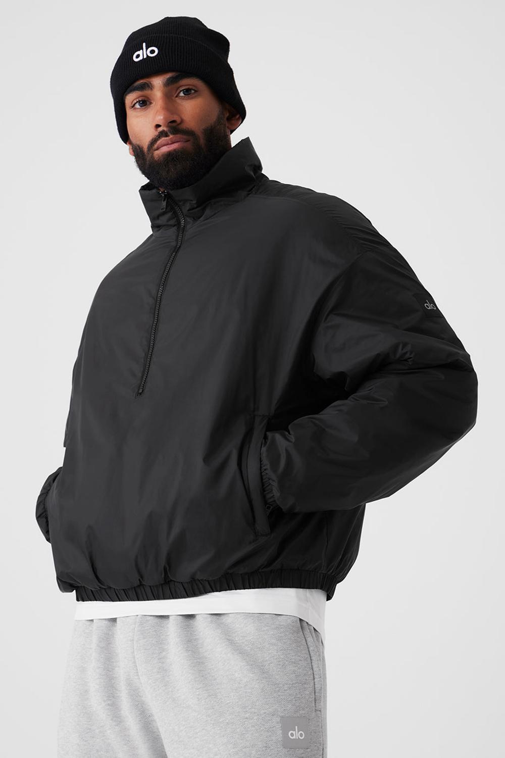 Black Men Alo Yoga Latitude Light Weight 1/2 Zip Pullover Jacket | Australia  38027-MGSA