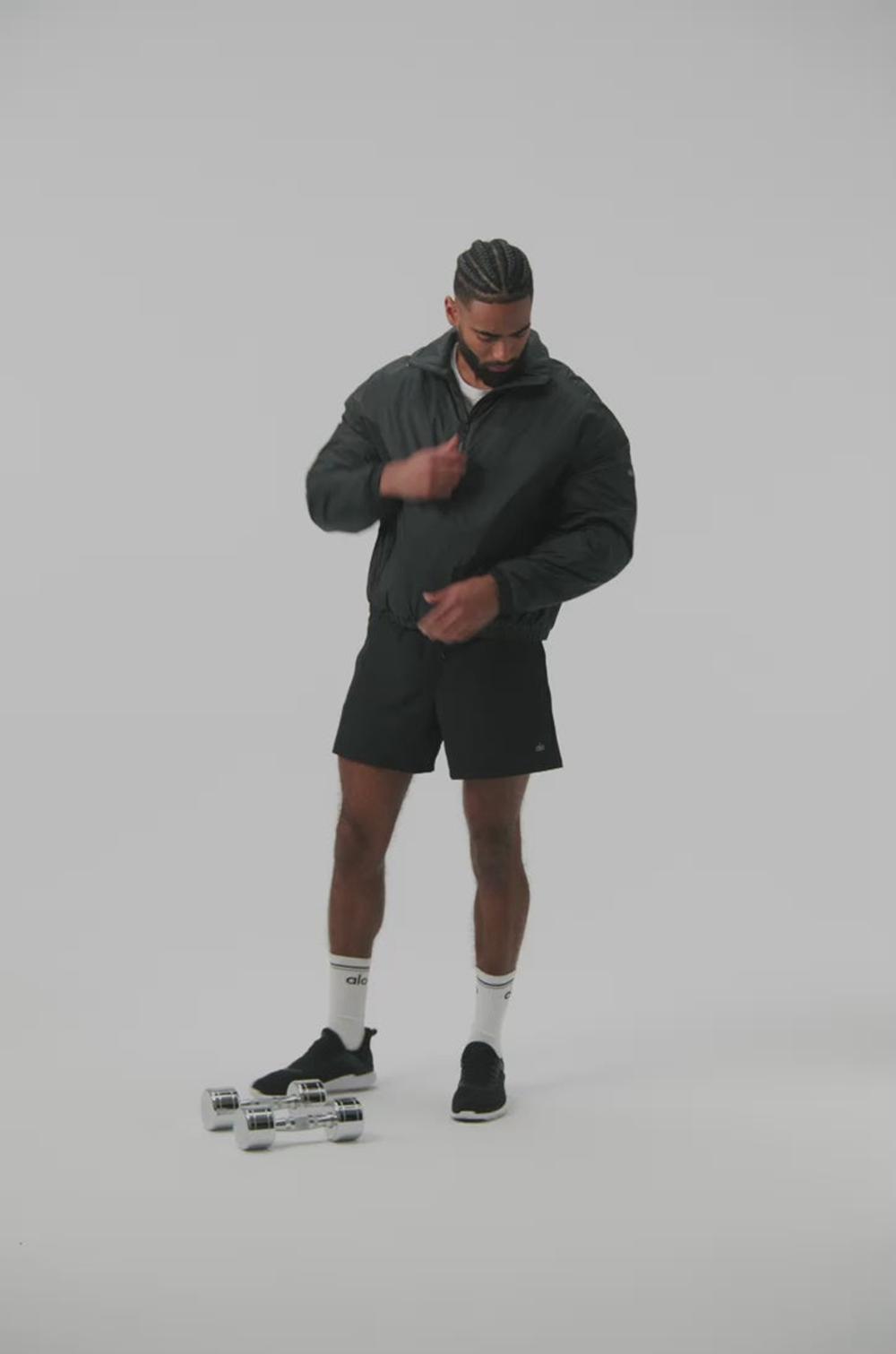 Black Men Alo Yoga Latitude Light Weight 1/2 Zip Pullover Jacket | Australia  38027-MGSA