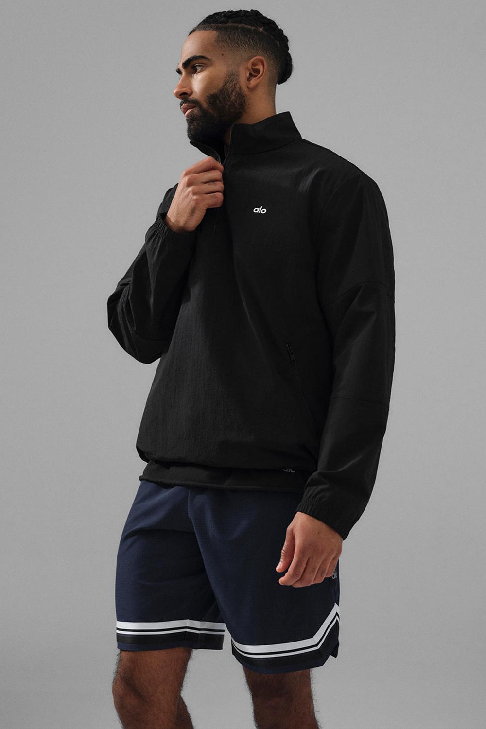 Black Men Alo Yoga Lightweight Takeaway Track Pullover | Australia  37924-FIOR