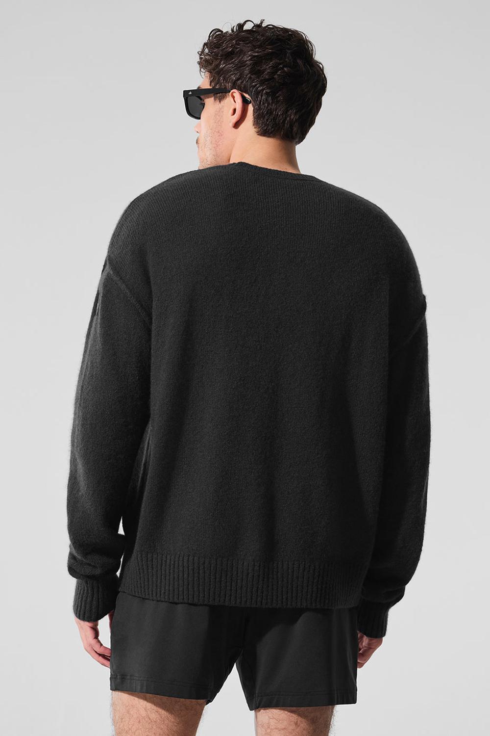 Black Men Alo Yoga New Class Cashmere Crewneck Sweater | Australia  76309-KIRY