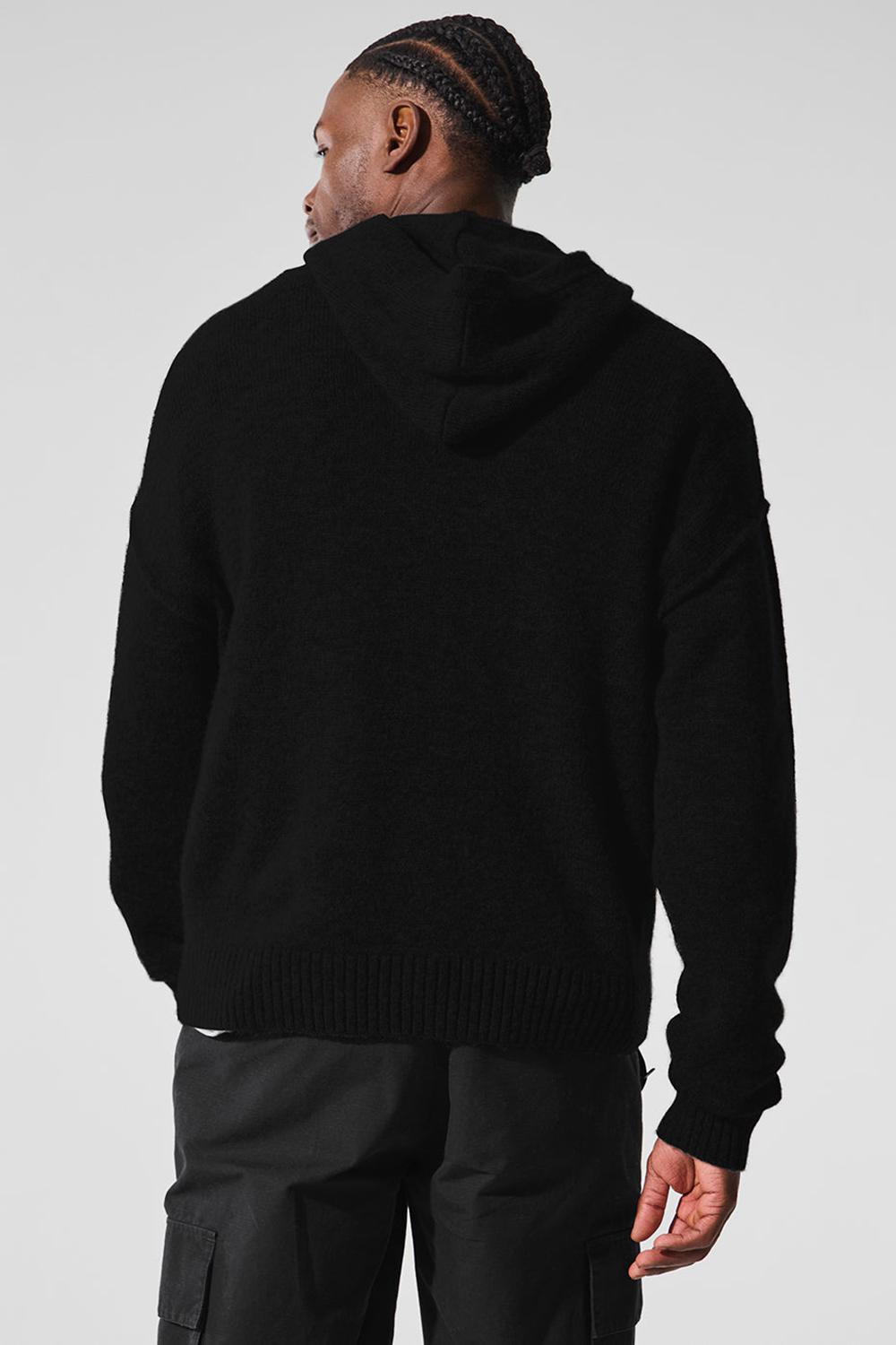 Black Men Alo Yoga New Class Cashmere Full Zip Hoodie | Australia  98264-MTSQ