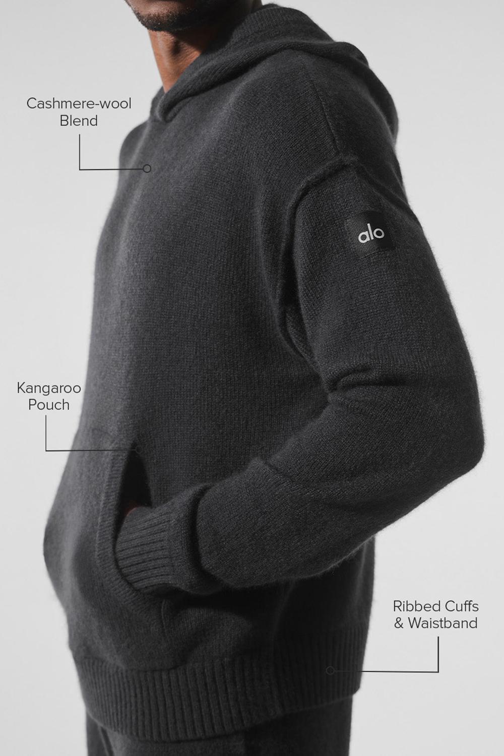 Black Men Alo Yoga New Class Cashmere Hoodie | Australia  69075-BNMI