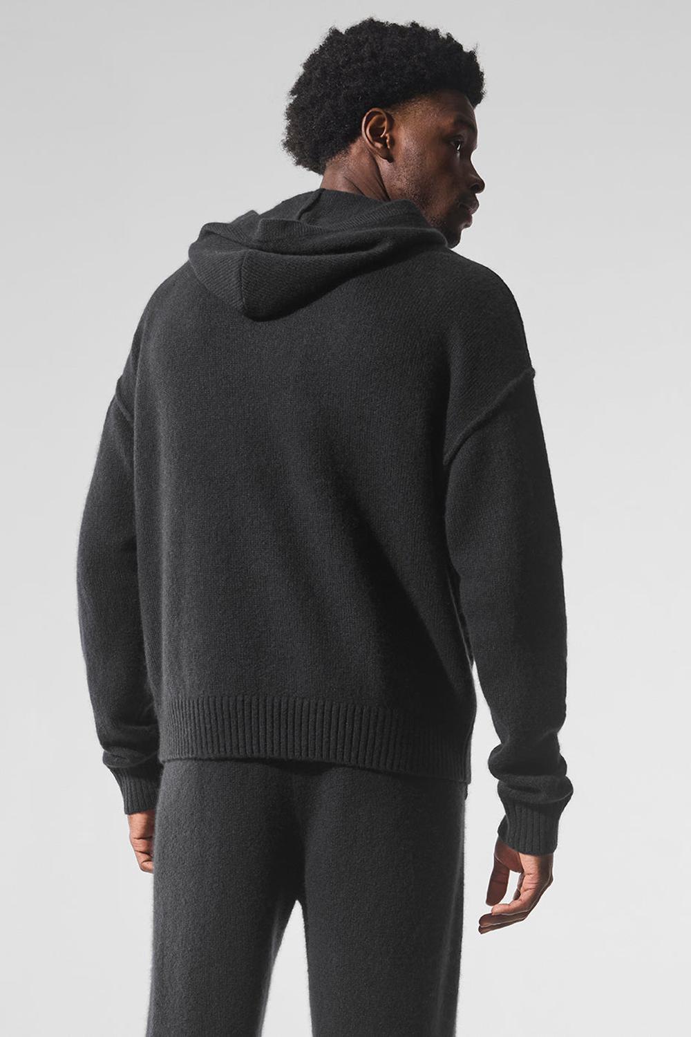 Black Men Alo Yoga New Class Cashmere Hoodie | Australia  69075-BNMI