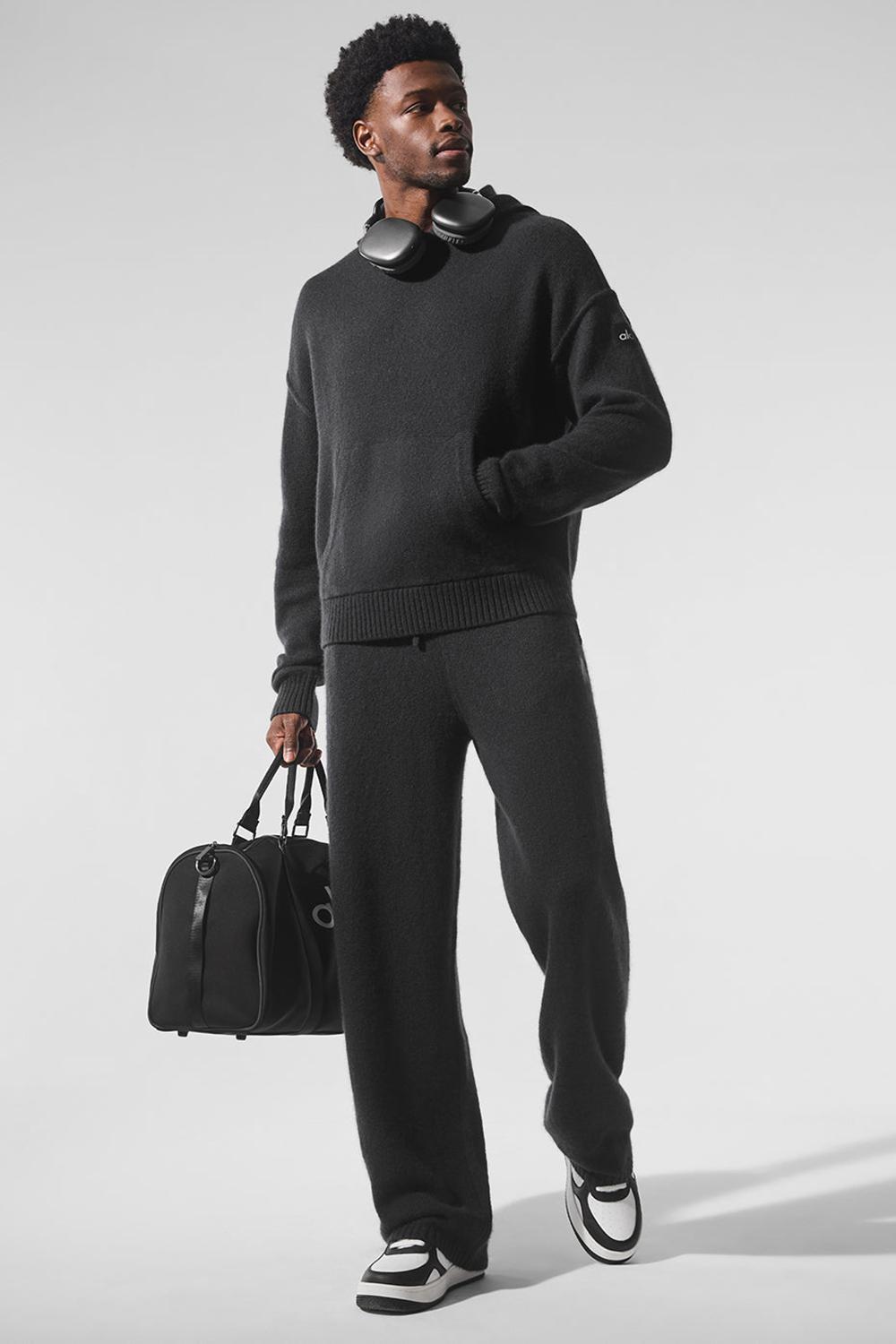 Black Men Alo Yoga New Class Cashmere Hoodie | Australia  69075-BNMI